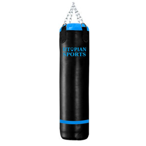 Muay Thai Long Punching Bag/Kick Bag Black and Blue 155cm Height