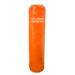 Muay Thai Long Punching Bag/Karate Kick Bag Orange 155cm Height
