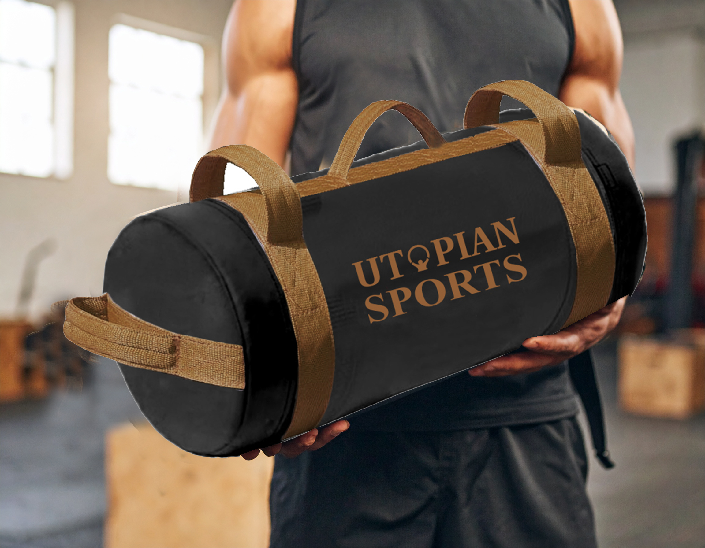 Black Sand Bag/Core Bag With Red Webbing Handles - Image 4