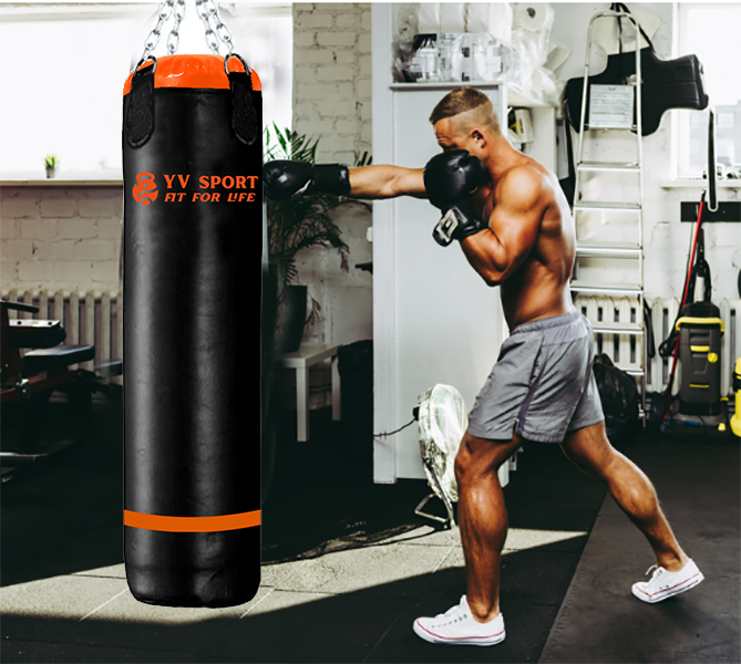 Muay Thai Long Punching Bag/Karate Kick Bag Blue 155cm Height - Image 8