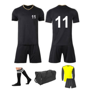 Soccer Kit 15 Set Adults - Black With White Printing