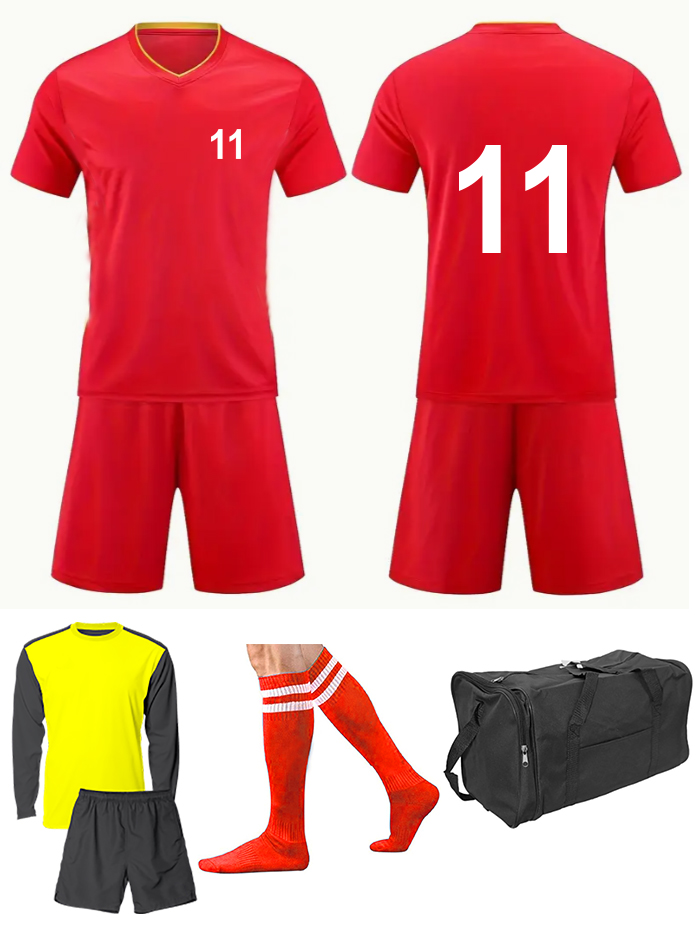 Soccer Kit 15 Set Adults - Plain Red