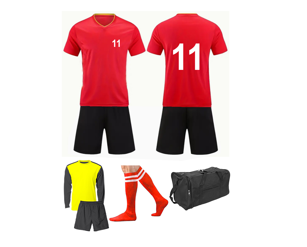 Soccer Kit 15 Set Adults - Black and Red