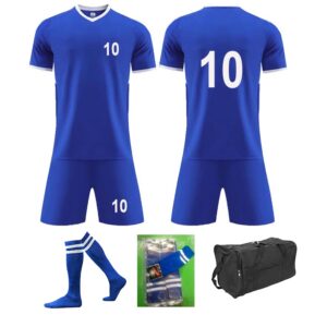 Soccer Kit 15 Set Adults - Plain Blue With White Printing