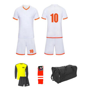 Soccer Kit 15 Set Adults - White With Orange Strap